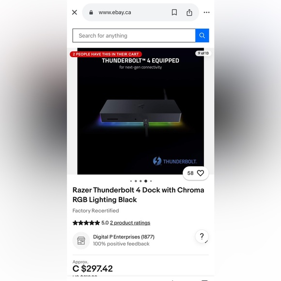 Razer Model No. : RC21-0169
Universal Dock
Rating : 20.0V --- 6.75A - Picture 10 of 14